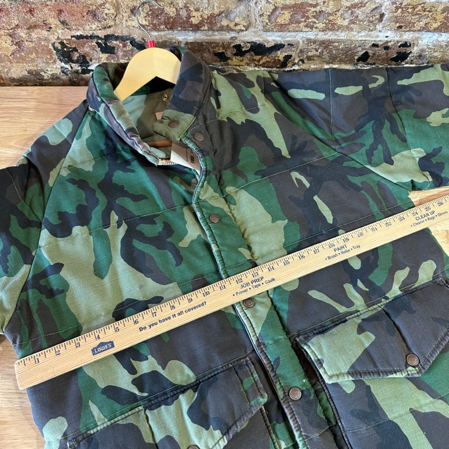 Vintage Bike Men Large Insulated Camo Hunting Jacket USA full zip