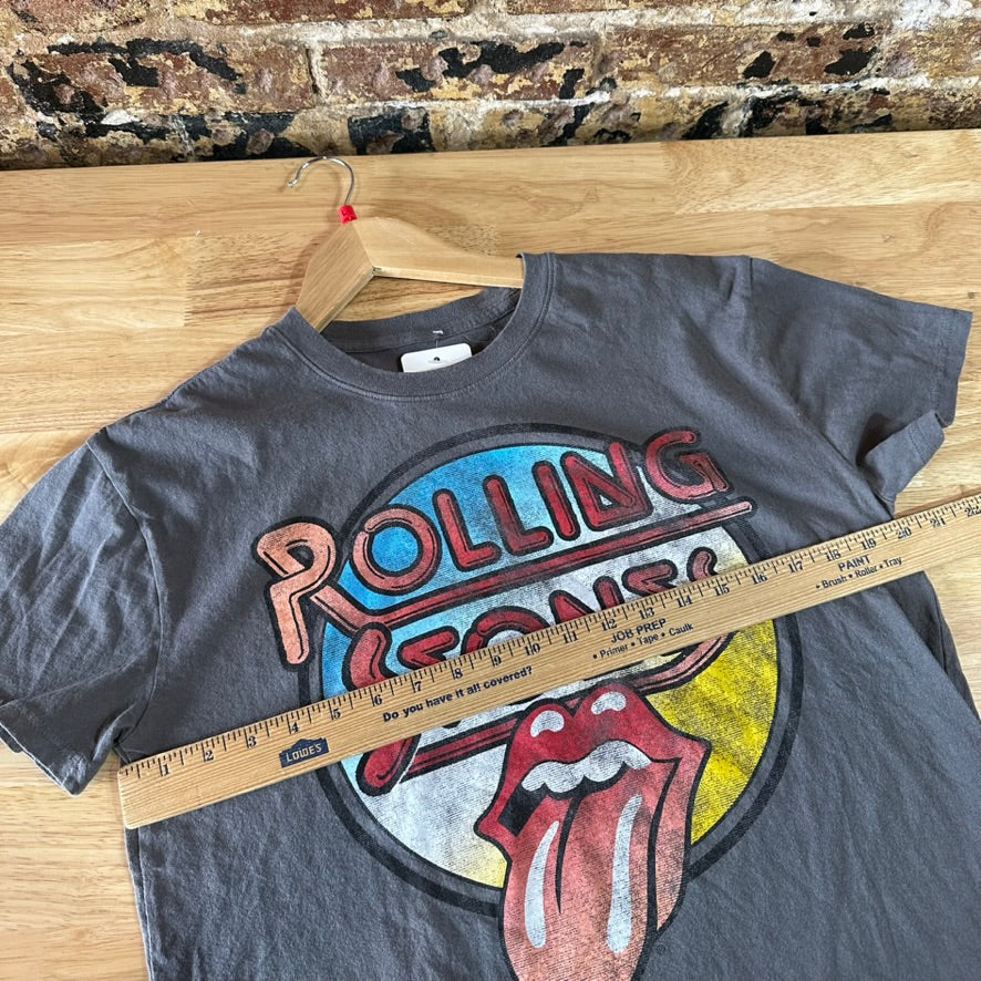 THE ROLLING STONES Rock Band T Shirt Womens Size Large Gray
