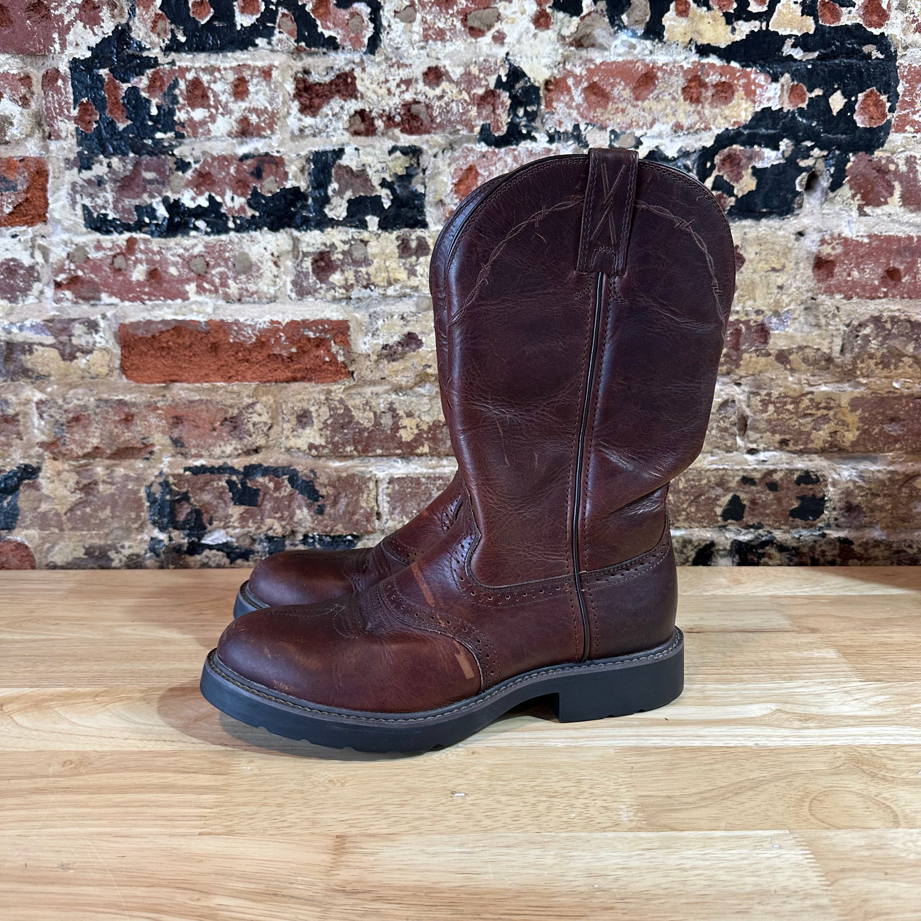 Twister Brown Leather Western Cowboy Boots Mens 9D