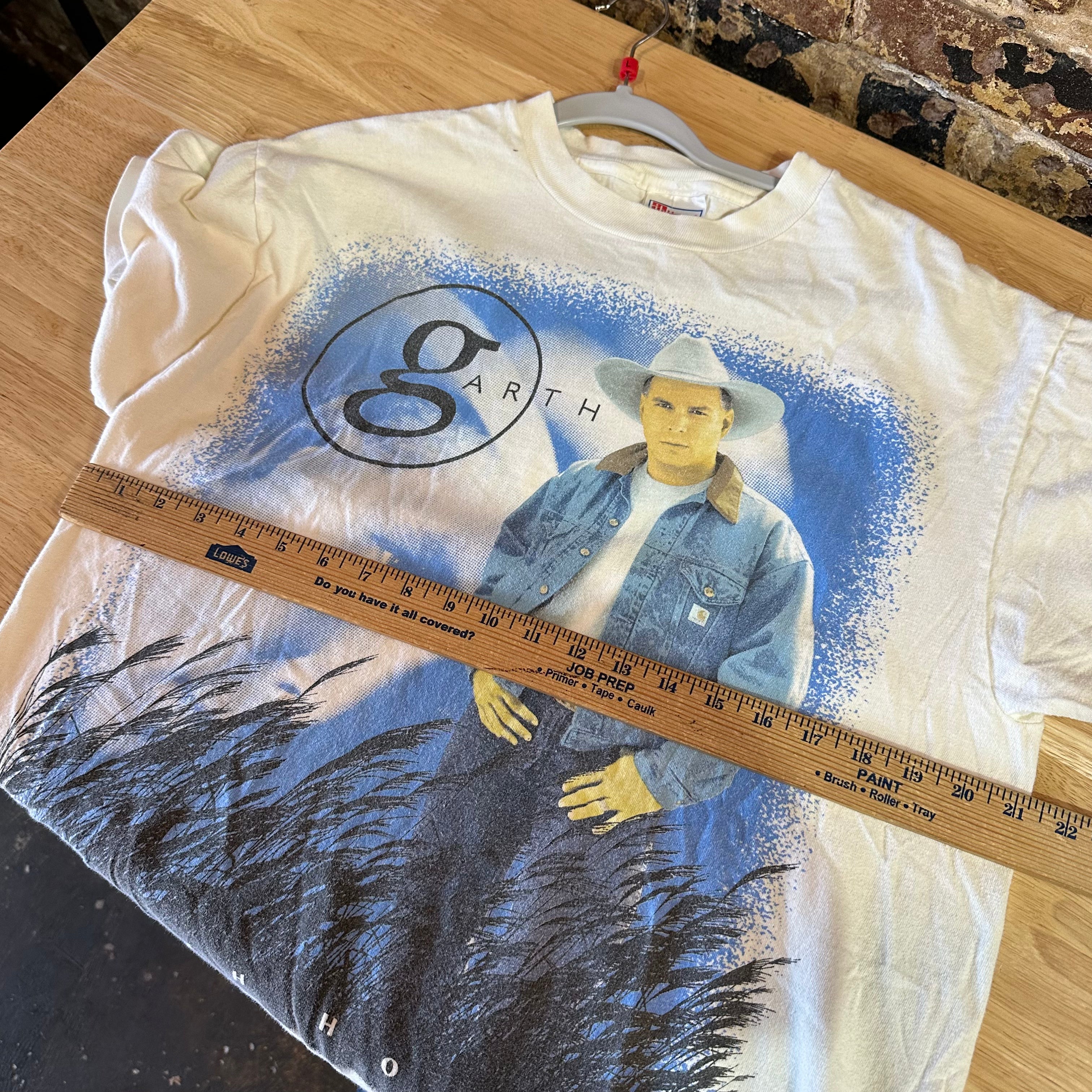 VTG Garth Brook Large White S/S T-Shirt