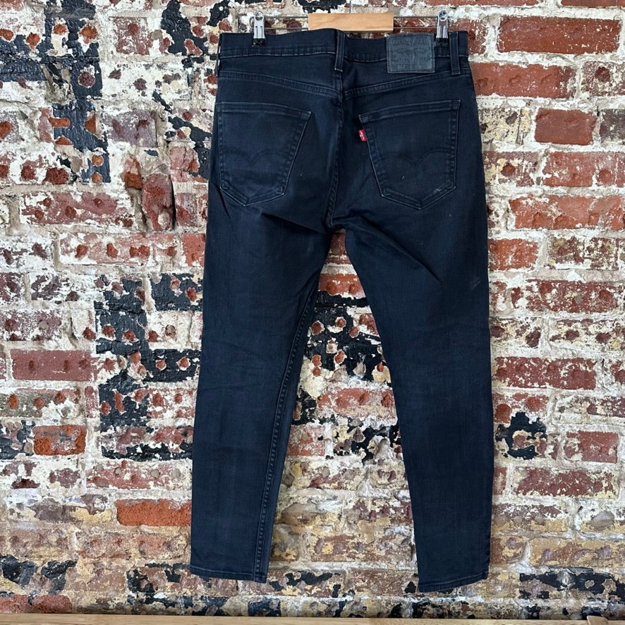 Levis 512 Slim Tapered Jeans Mens 31x30 Black (measures 34x28.5)