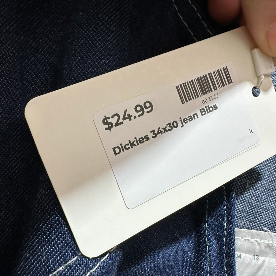 Dickies Mens 34x30 Jean Bibs