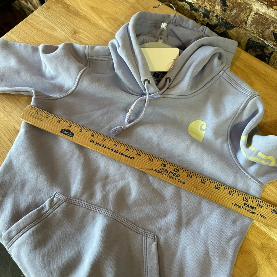 Carhartt Womens XS Purple Hoodie Casual Sleeve Spellout midweight