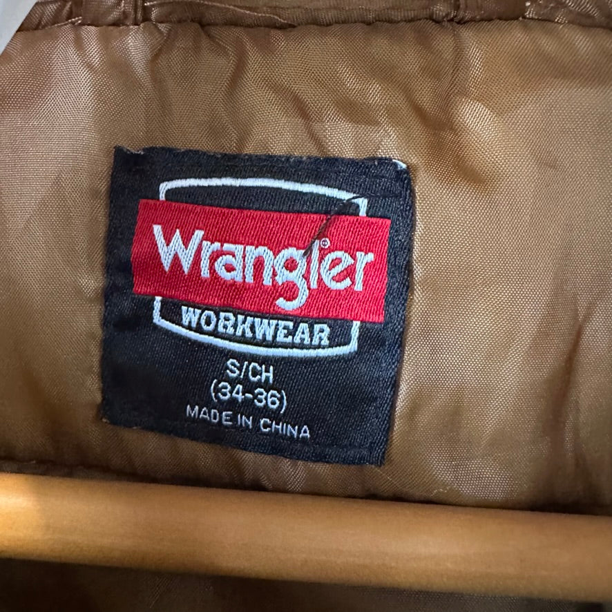 Wrangler Mens Small Hooded Brown Vest