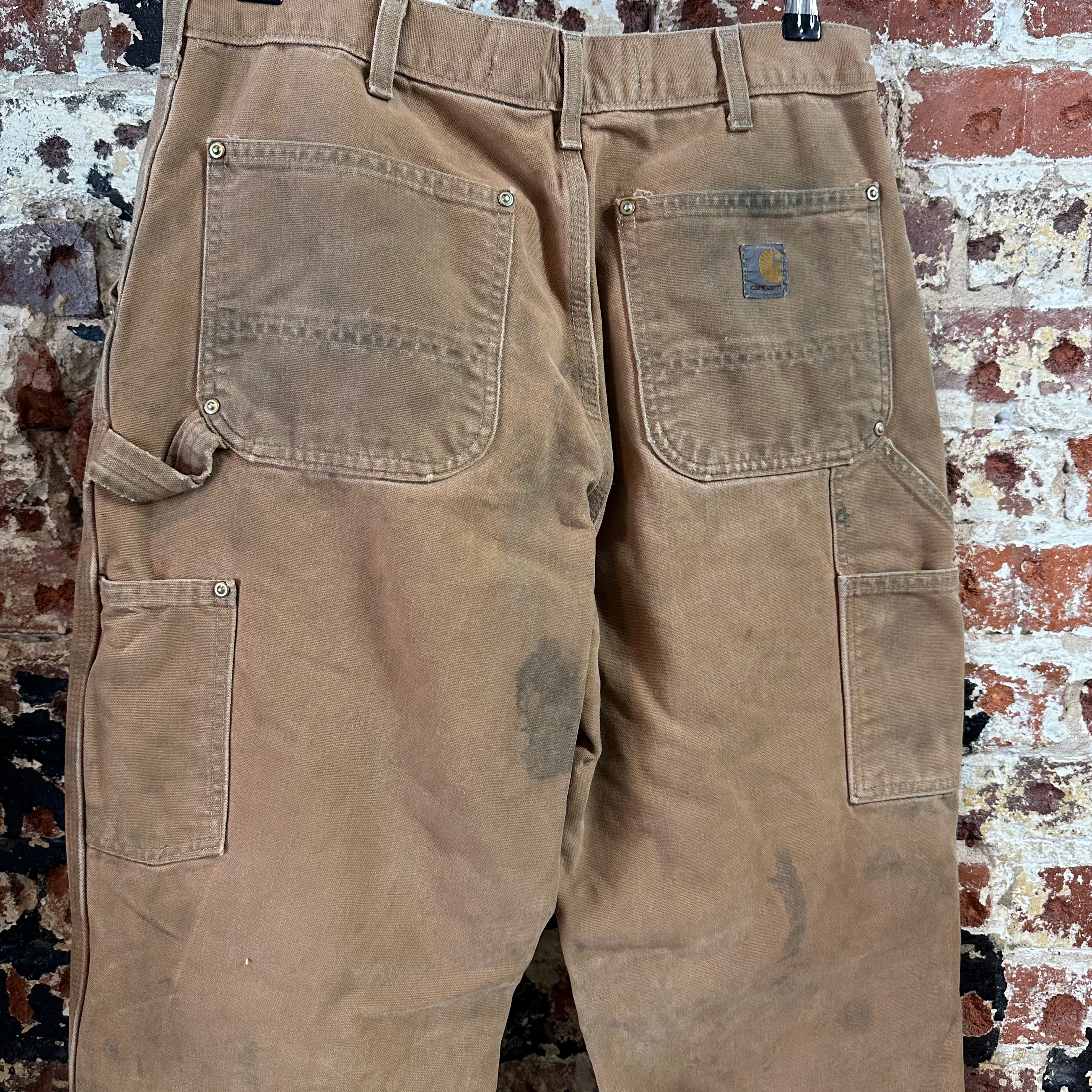 Carhartt B01 BRN Mens 34x30 Double Knee Pants