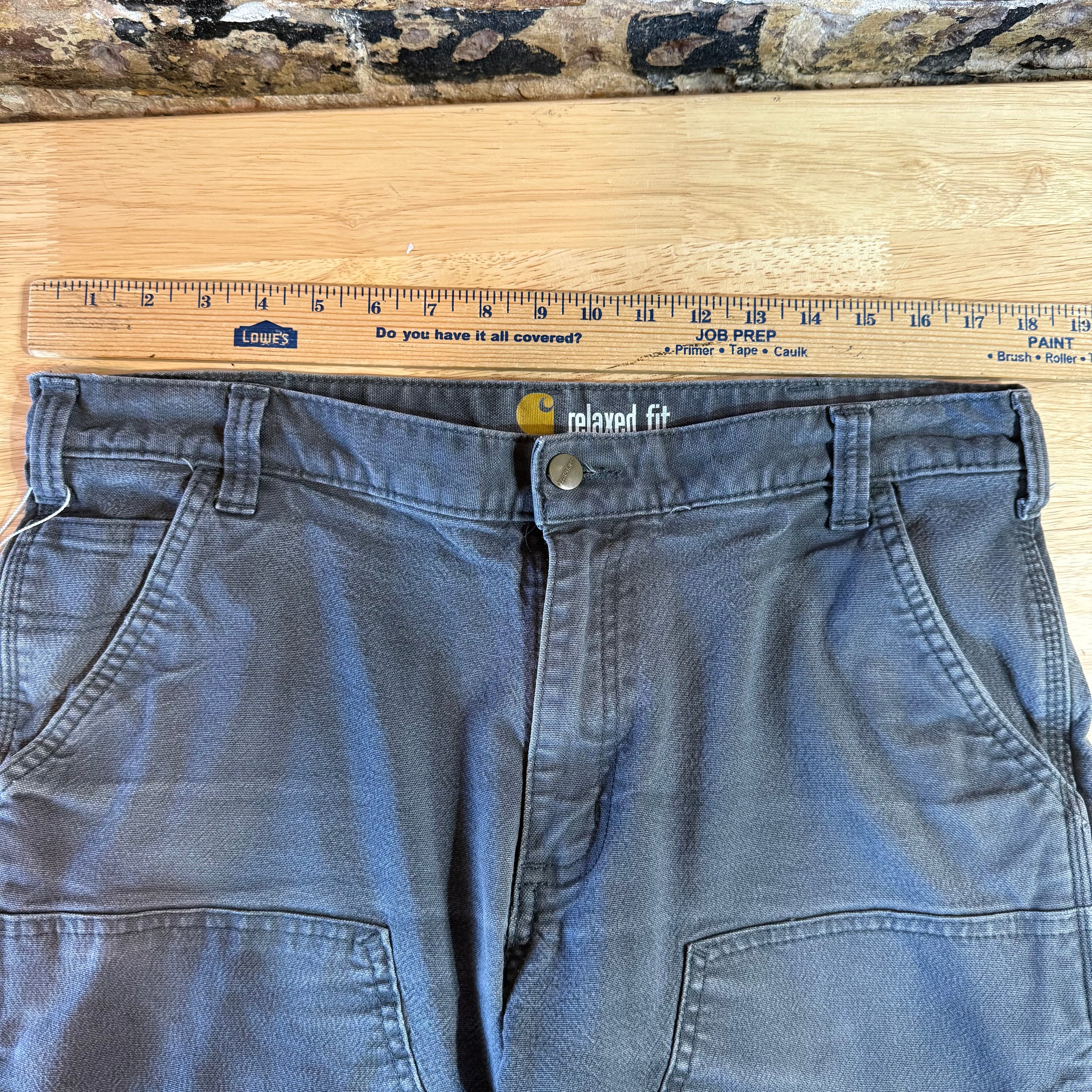 Carhartt Double Knee Gray Pants Mens 36x34