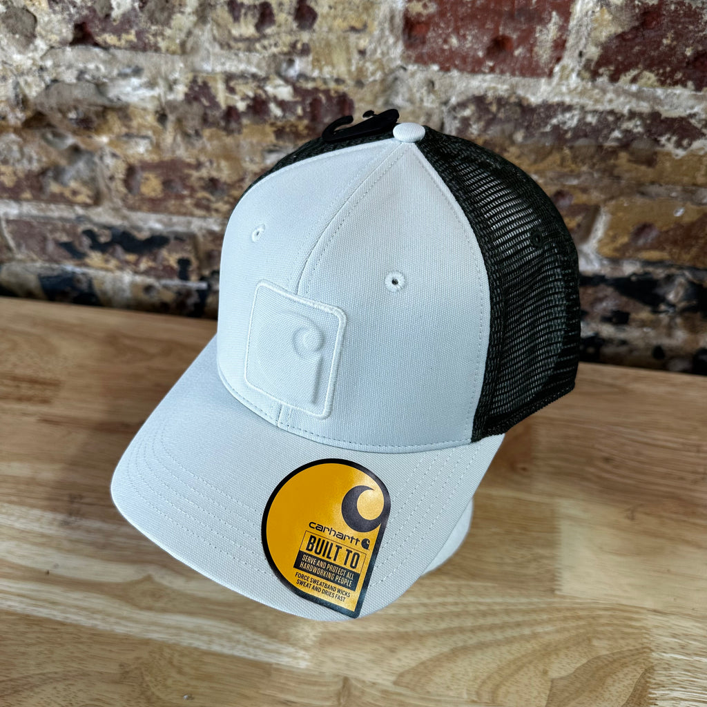 Carhartt Force Canvas Mesh-Back C Logo SnapBack Trucker Hat White Green New