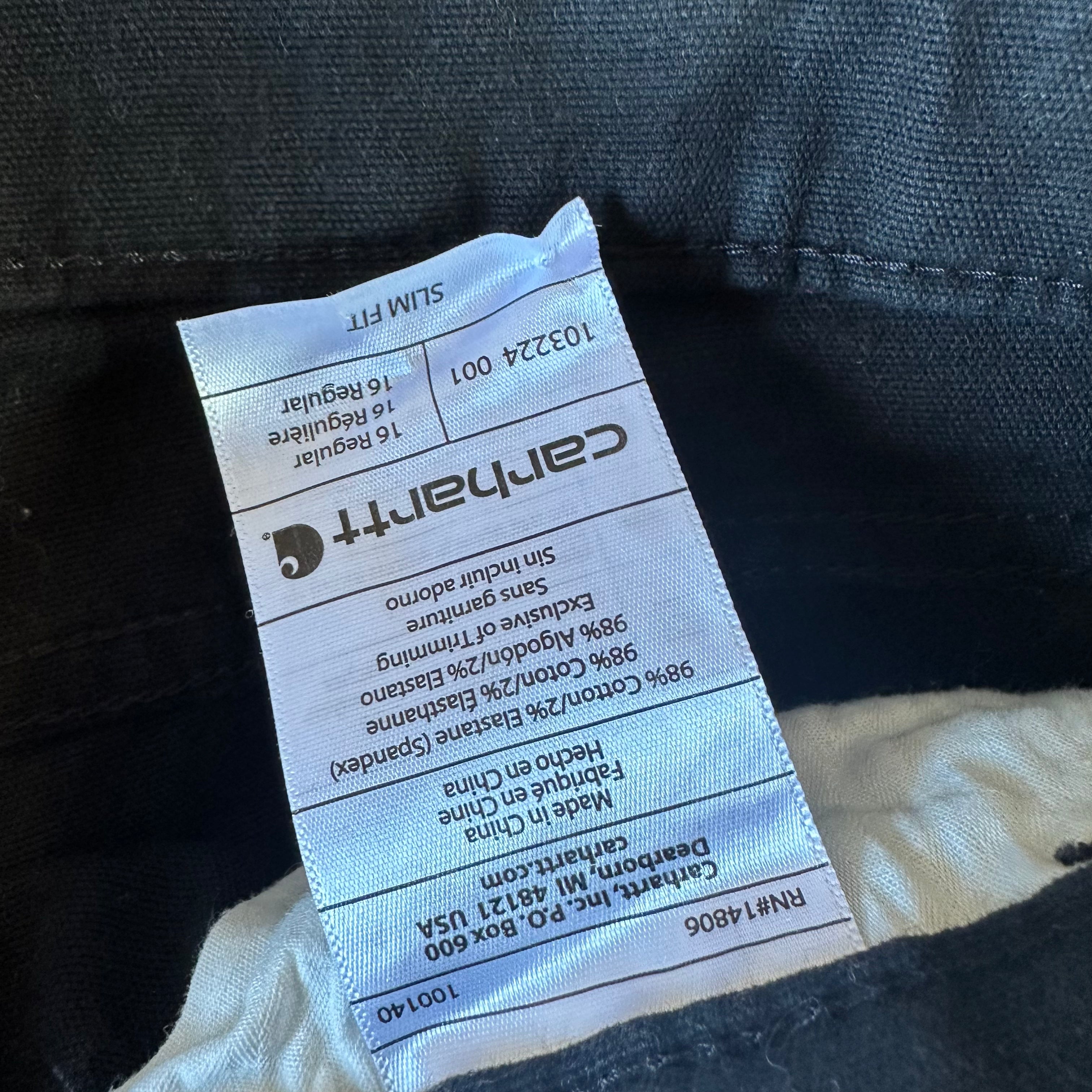 Carhartt Canvas Pants Womens Size 16 Slim Fit (37x29) Black Work BLK