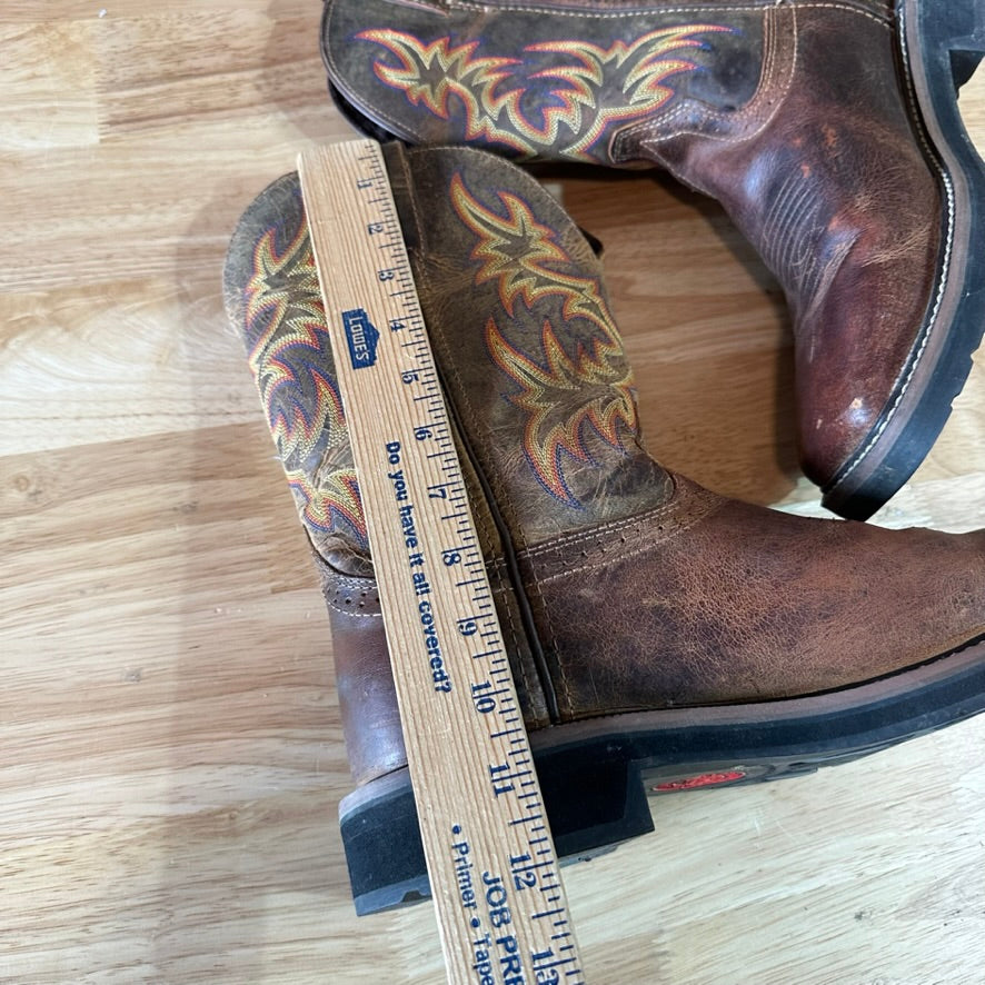 Justin WK4681 Driller Work Boots 9D Square Toe EH Soft Toe Western Stampede