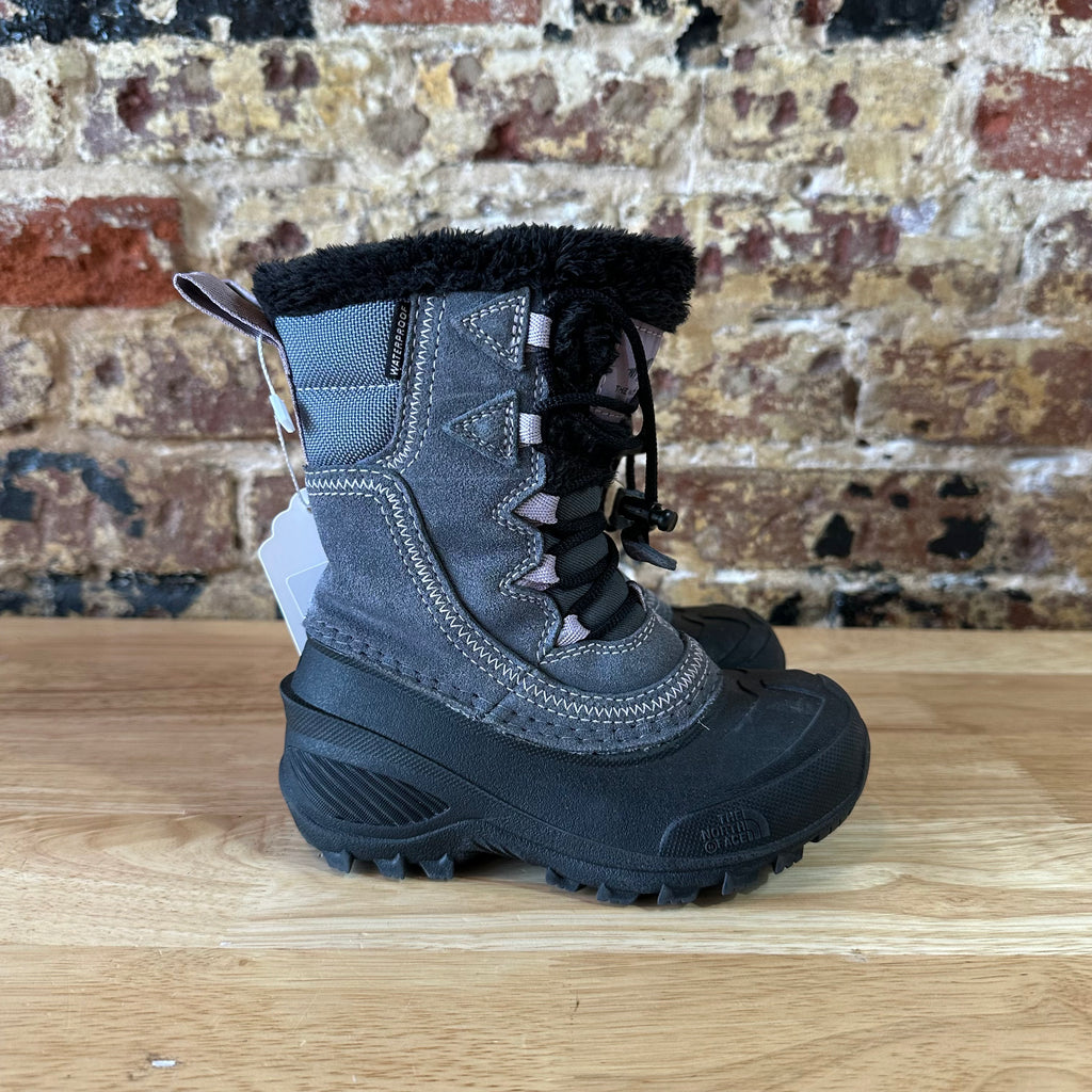 The North Face Snow Winter Boots Girls size 10 Gray Black Waterproof