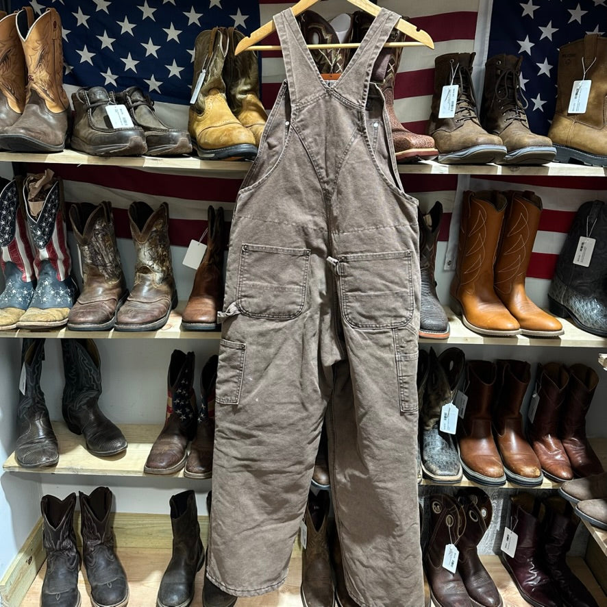 VTG Carhartt R27 CHT Mens 34x30 Brown Bibs