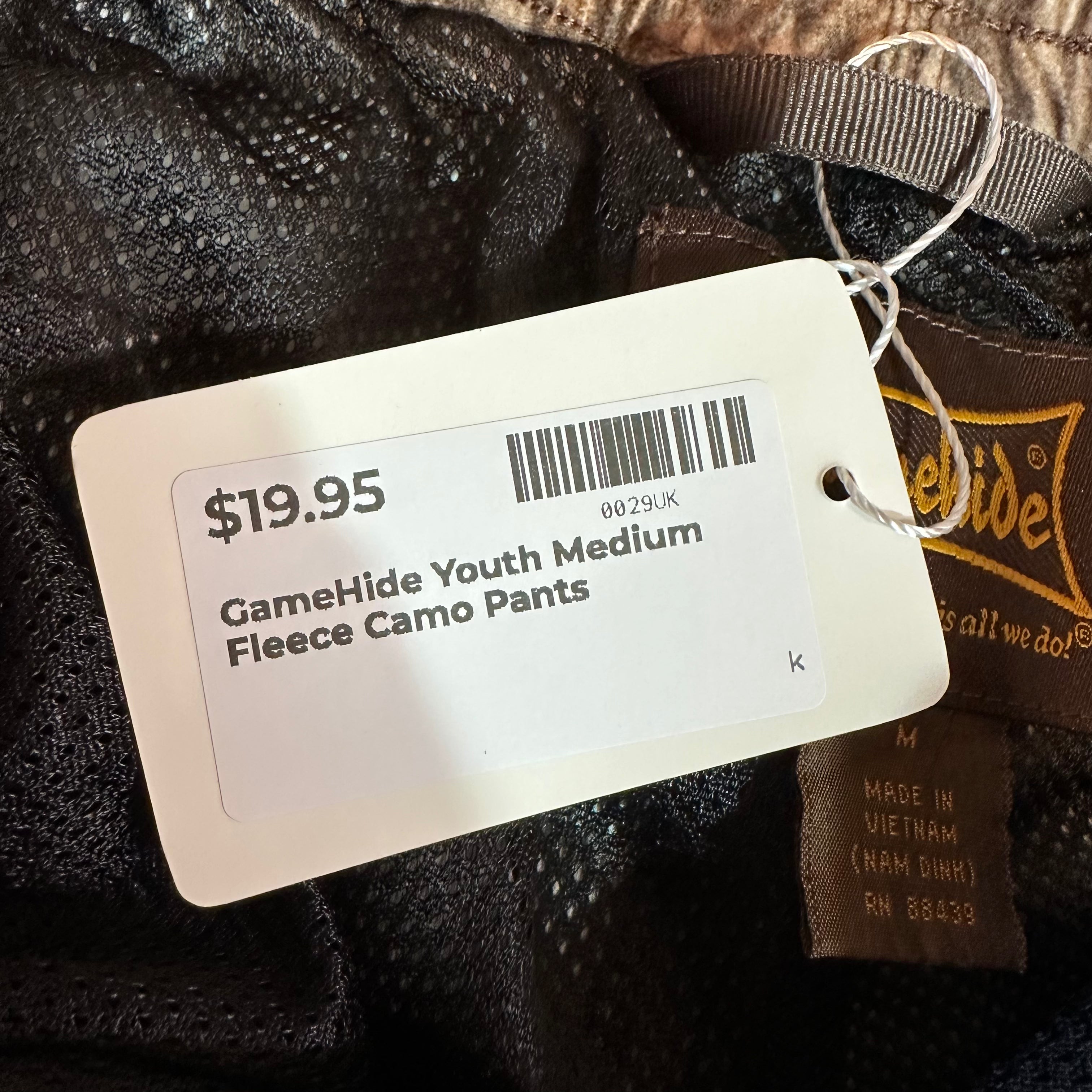 GameHide Fleece Camo Pants Youth Medium