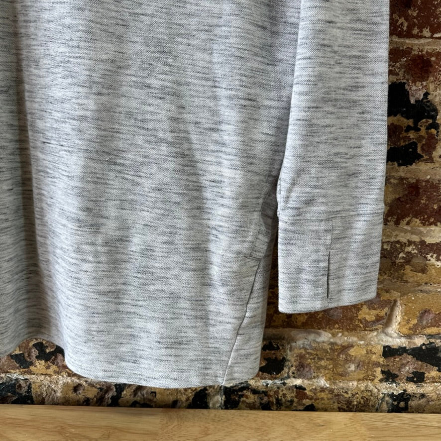 Duluth Sweater Womens Large Gray Sweatshirt Tunic Cowl Funnel Turtle Neck