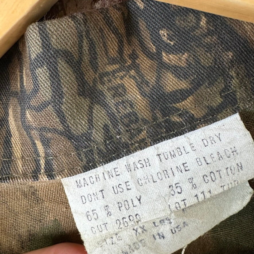 Vintage Trebark Shirt Mens 2XL Brown Green Camo Hunting Button Up Field Camp