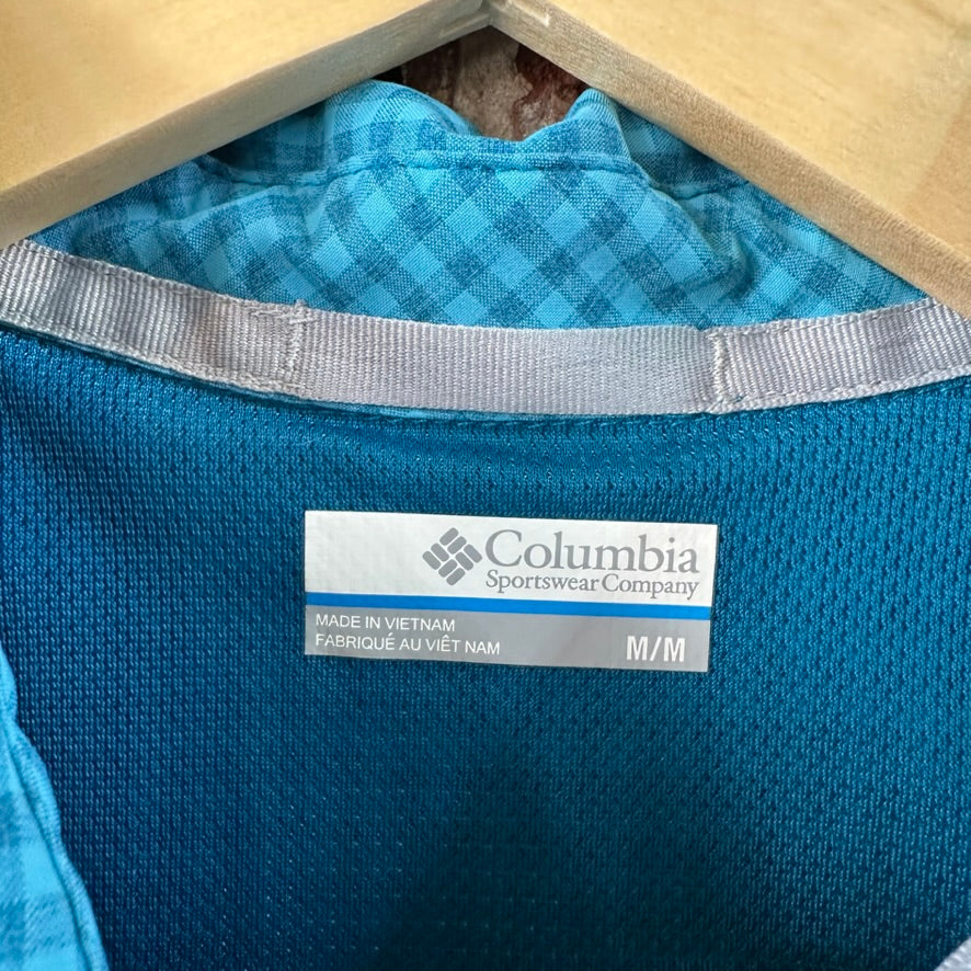 Columbia Womens Medium Long Sleeve Casual Shirt Button Up Blue