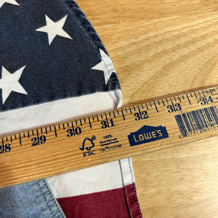 VTG Wrangler Mens Medium Western Flag Shirt