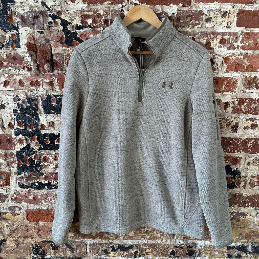 Under Armour Sweatshirt Mens Medium Green Fleece 1/4 Zip Pullover Golf Casual