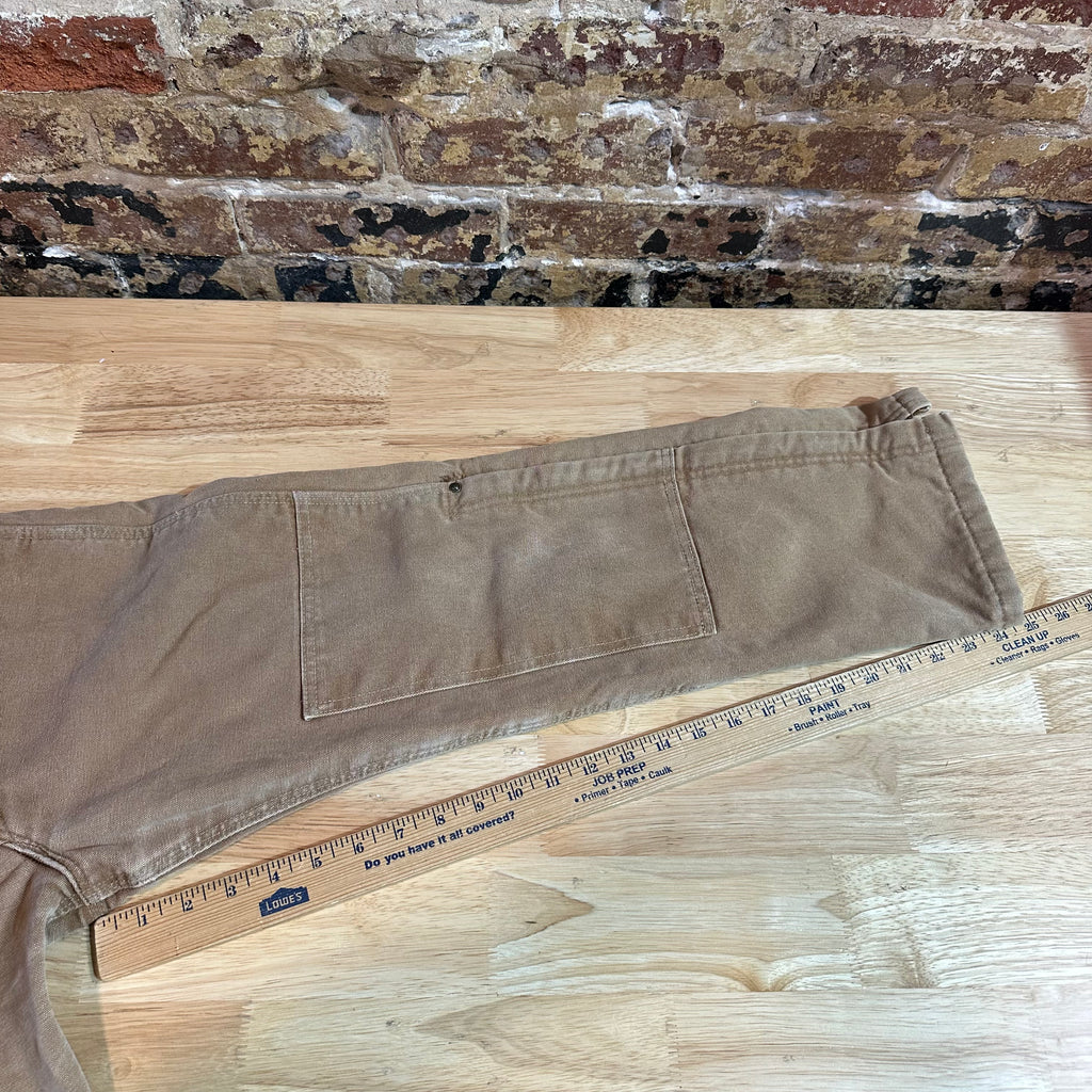 Vintage Carhartt Boy's Large Brown Bib Insulated Overalls Double Knee Farm Bibs