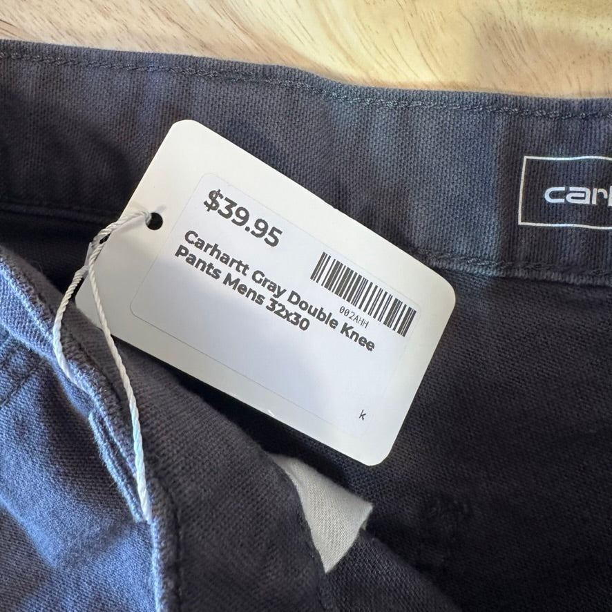 Carhartt Double Knee Mens 32x30 Gray Pants