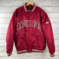 Arkansas Razorbacks Starter Jacket Mens Medium Red Satin Bomber NCAA SEC &nbsp;