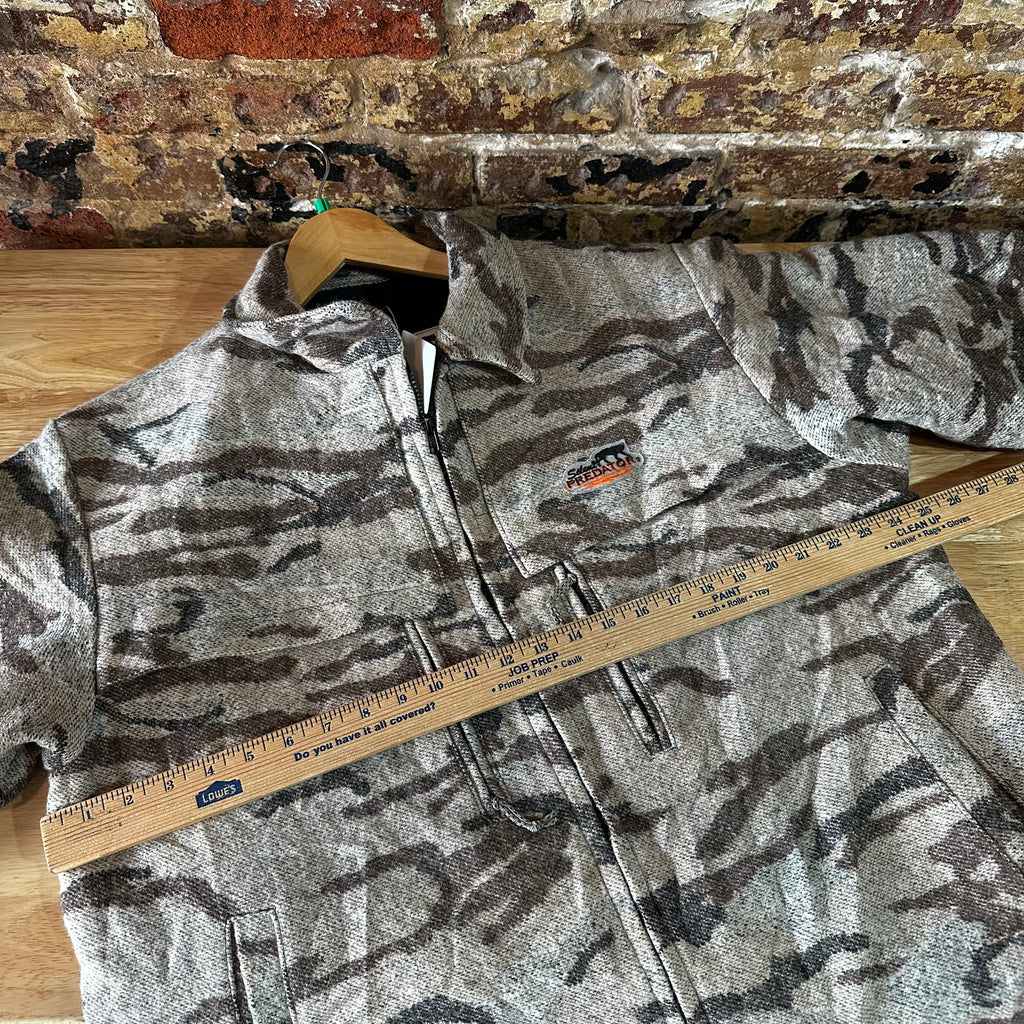 Silent Predator Men’s XL Wool Camo Hunting Coat High Quality EUC