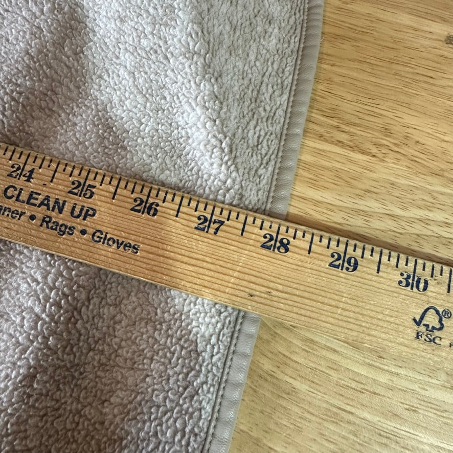 Abercrombie Fitch Women’s Asymmetrical Snap Fleece Tan Beige Large Sherpa