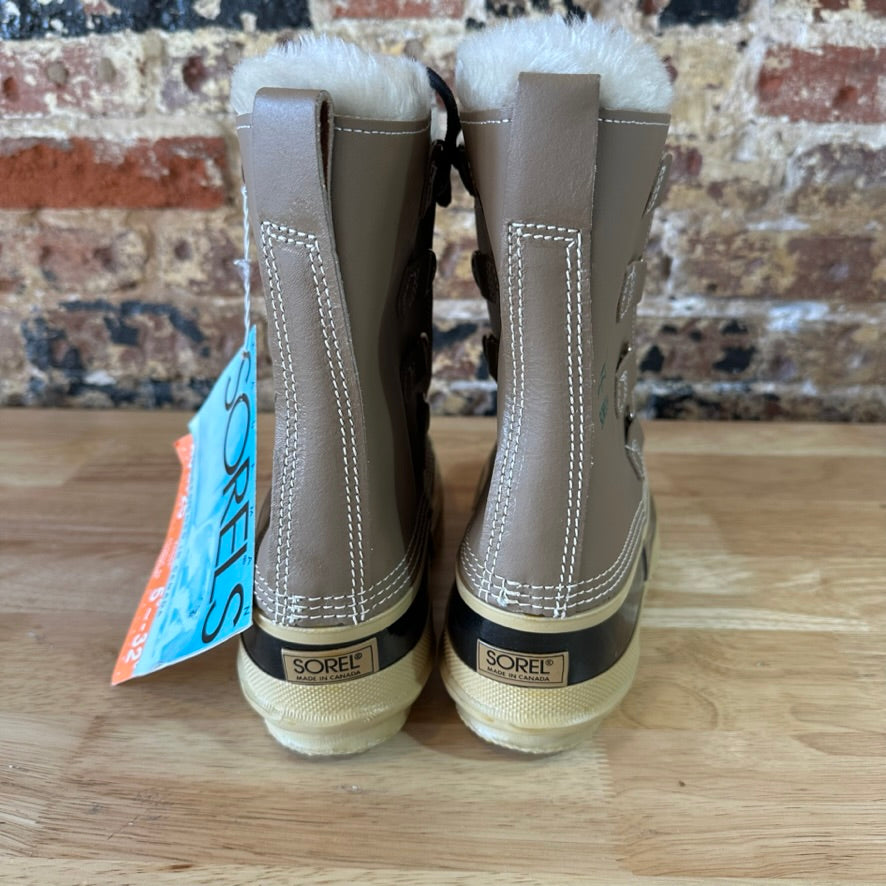 Sorel Manitou Boots Mens 8 Tan Waterproof Fleece Nubuck Leather Rubber Winter