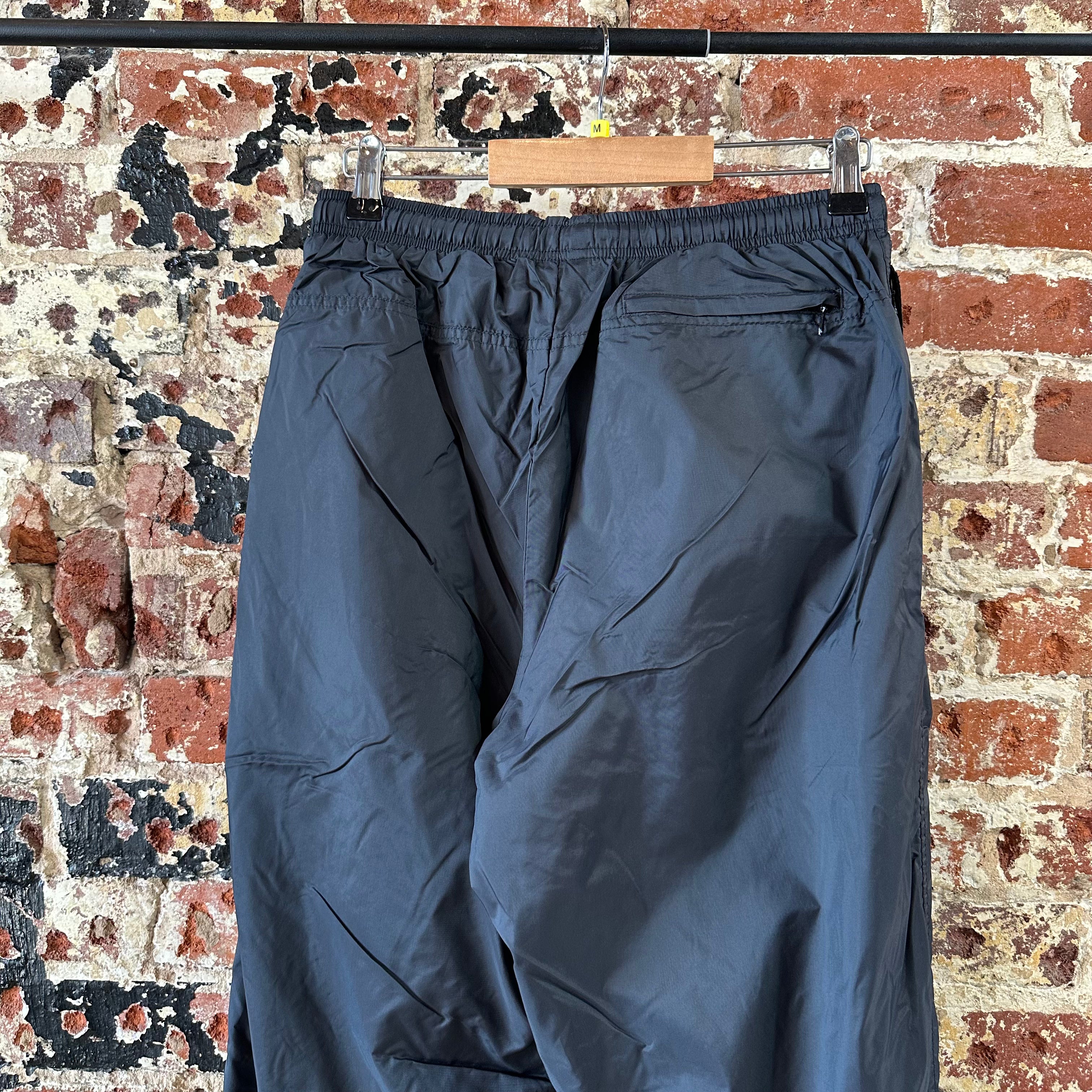 VTG Nike Pants Womens Med Black Track Windbreaker Gym Jogger Workout Running Y2K