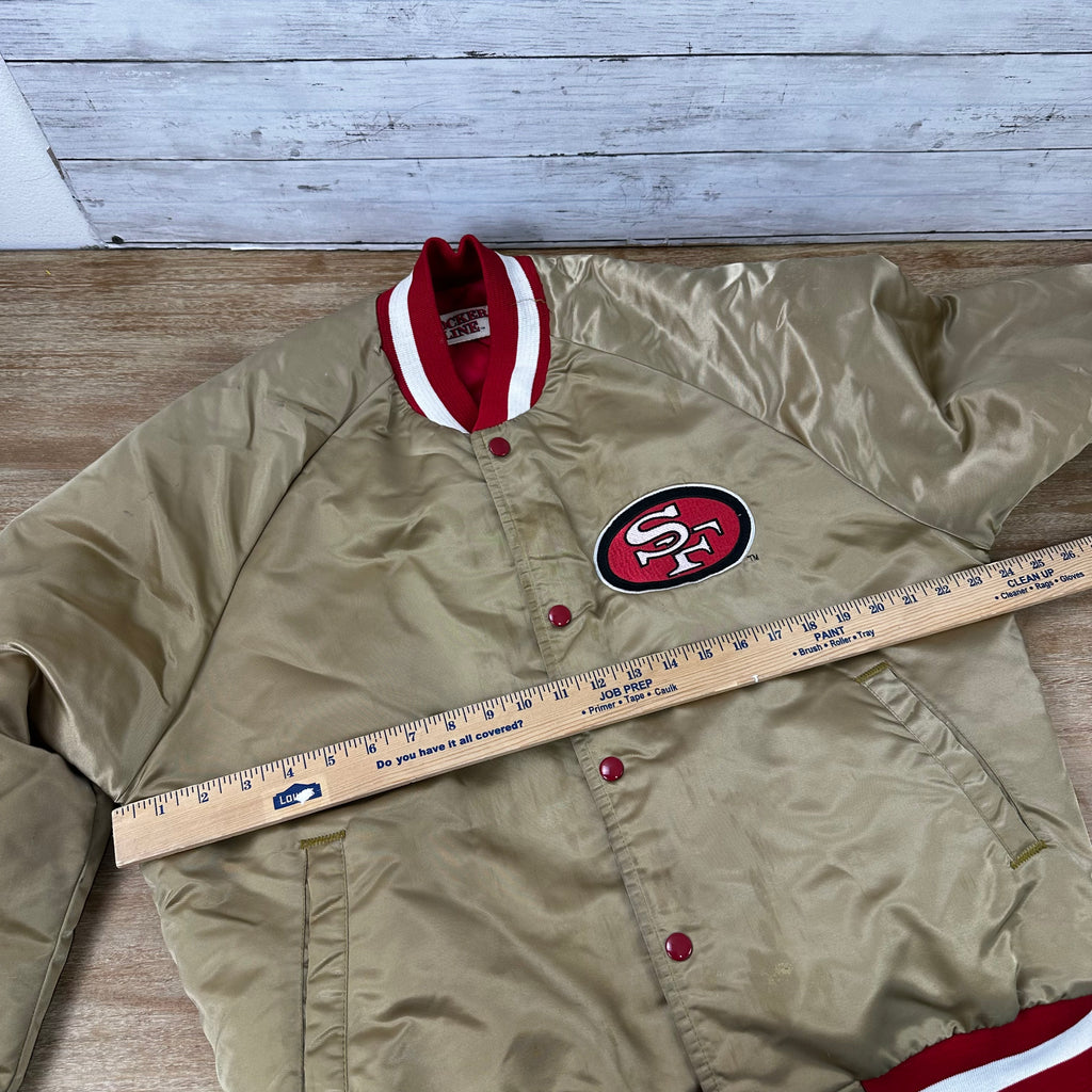 Vintage San Francisco 49ers SF Gold Satin Jacket Locker Line Mens Large
