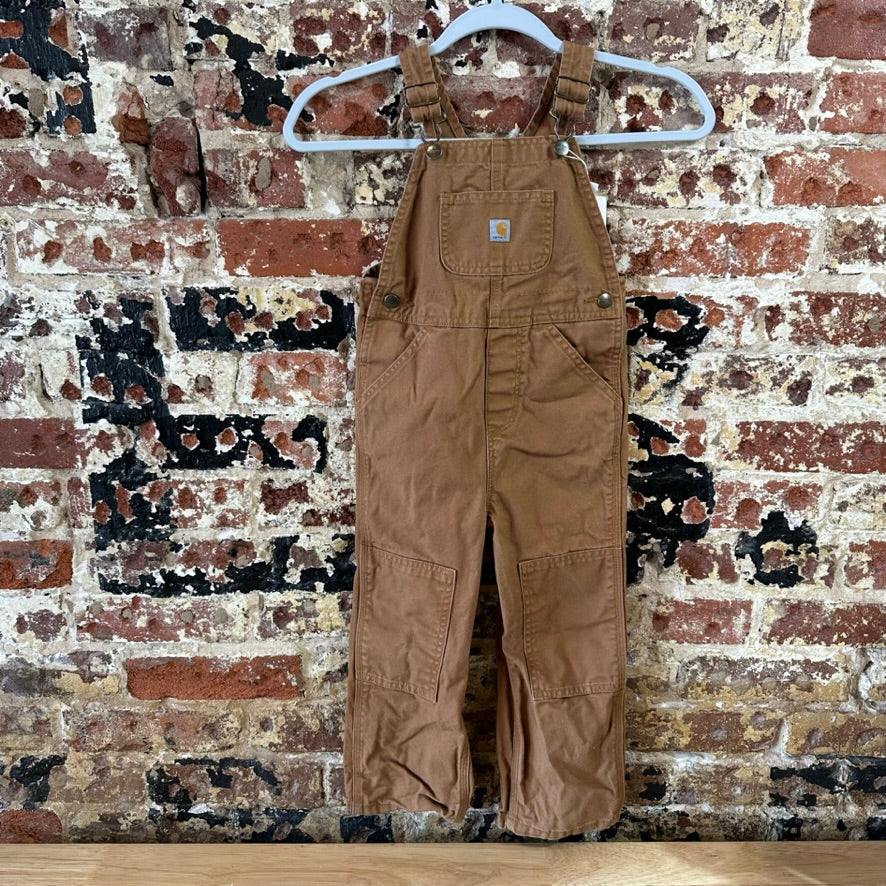 Carhartt Overalls Canvas Brown toddler boys 4T Bibs