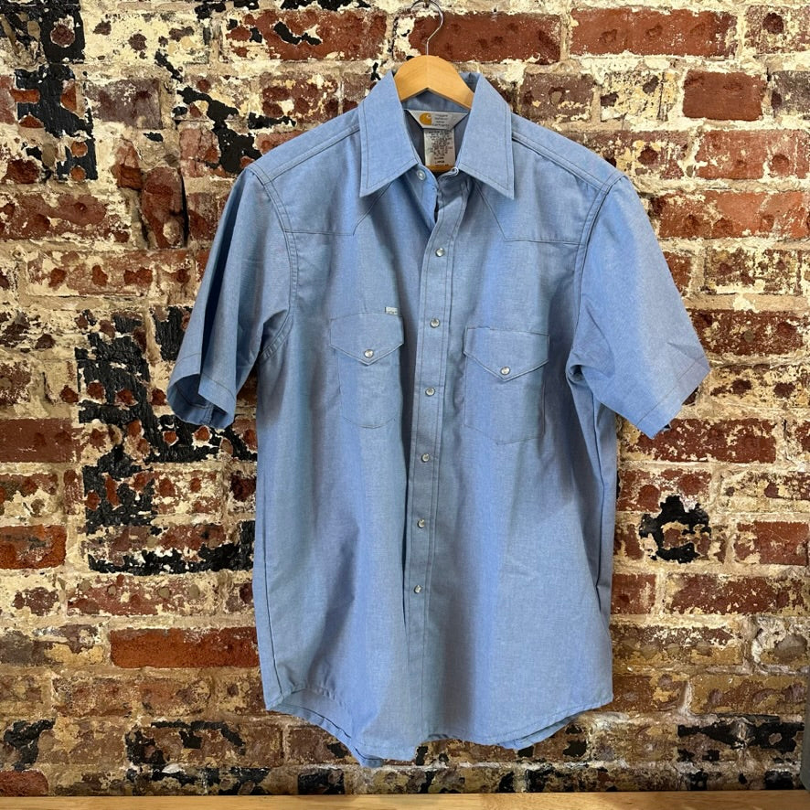 VTG Carhartt Mens Large Western S/S Shirt