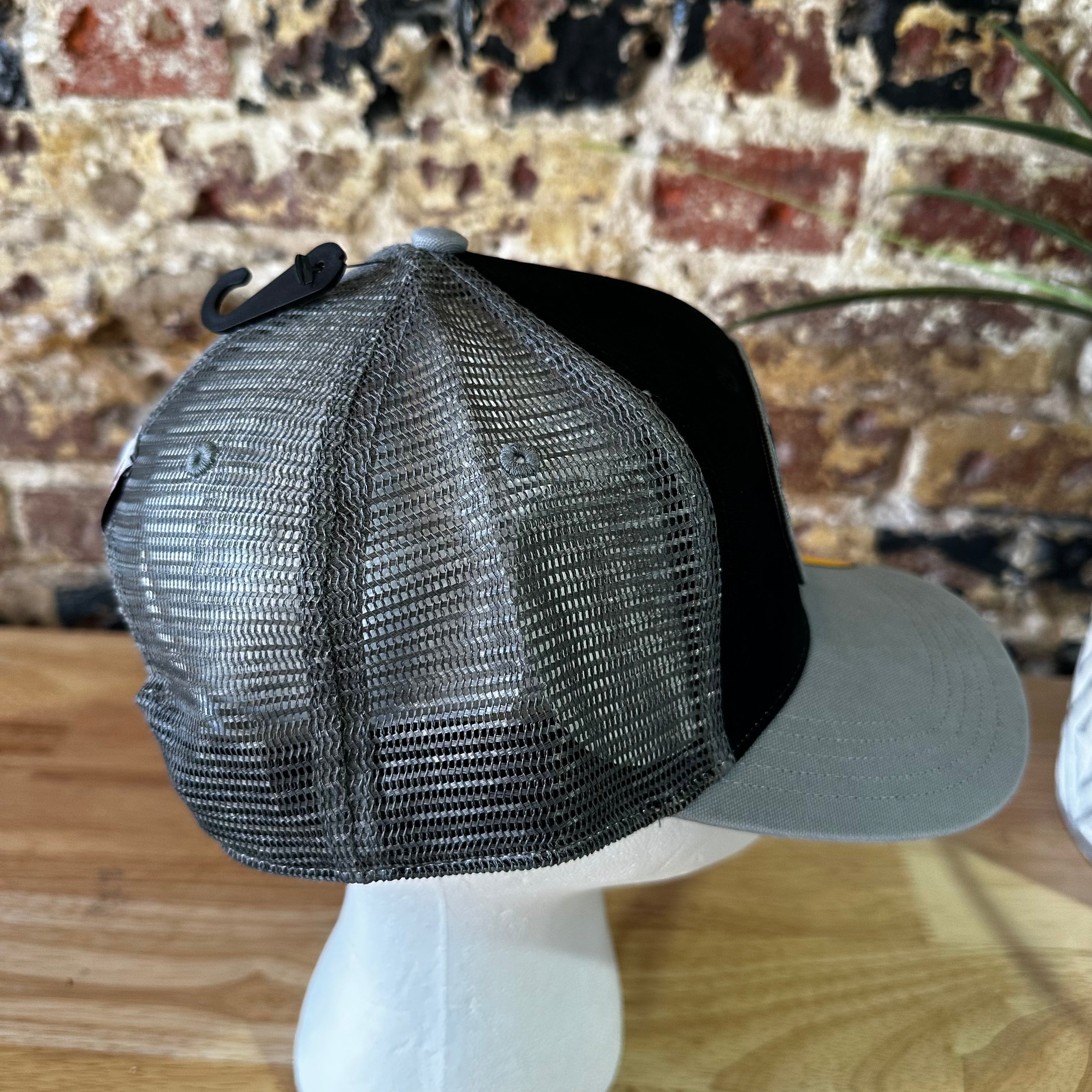 Carhartt Mens 1889 Black Gray Patch Snapback hat&nbsp;