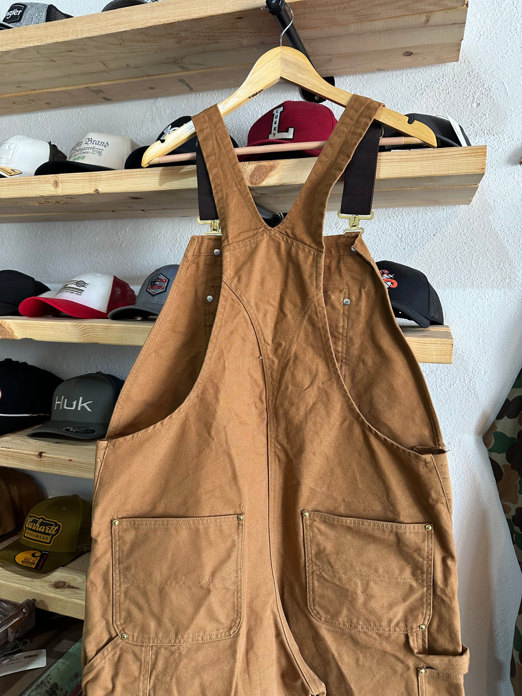 Carhartt R01 Mens 38x32 Brown Bibs
