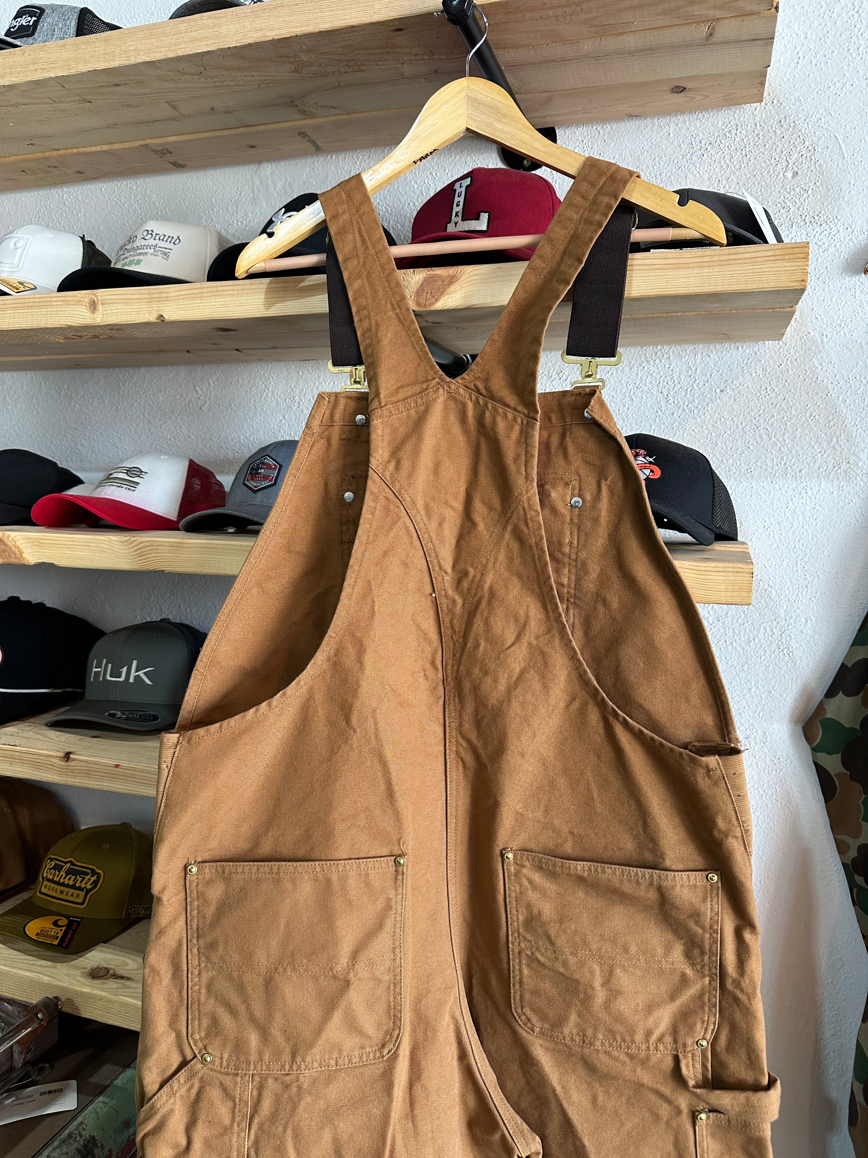 Carhartt R01 Mens 38x32 Brown Bibs