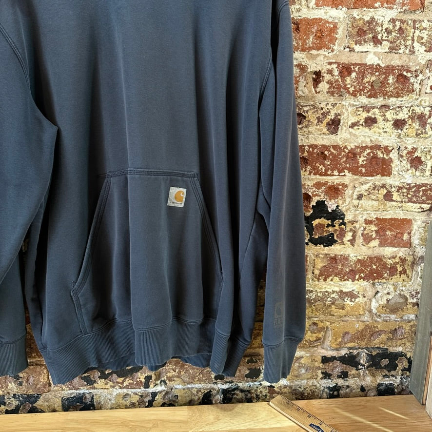 Carhartt Blue Hoodie Sweatshirt Mens XL
