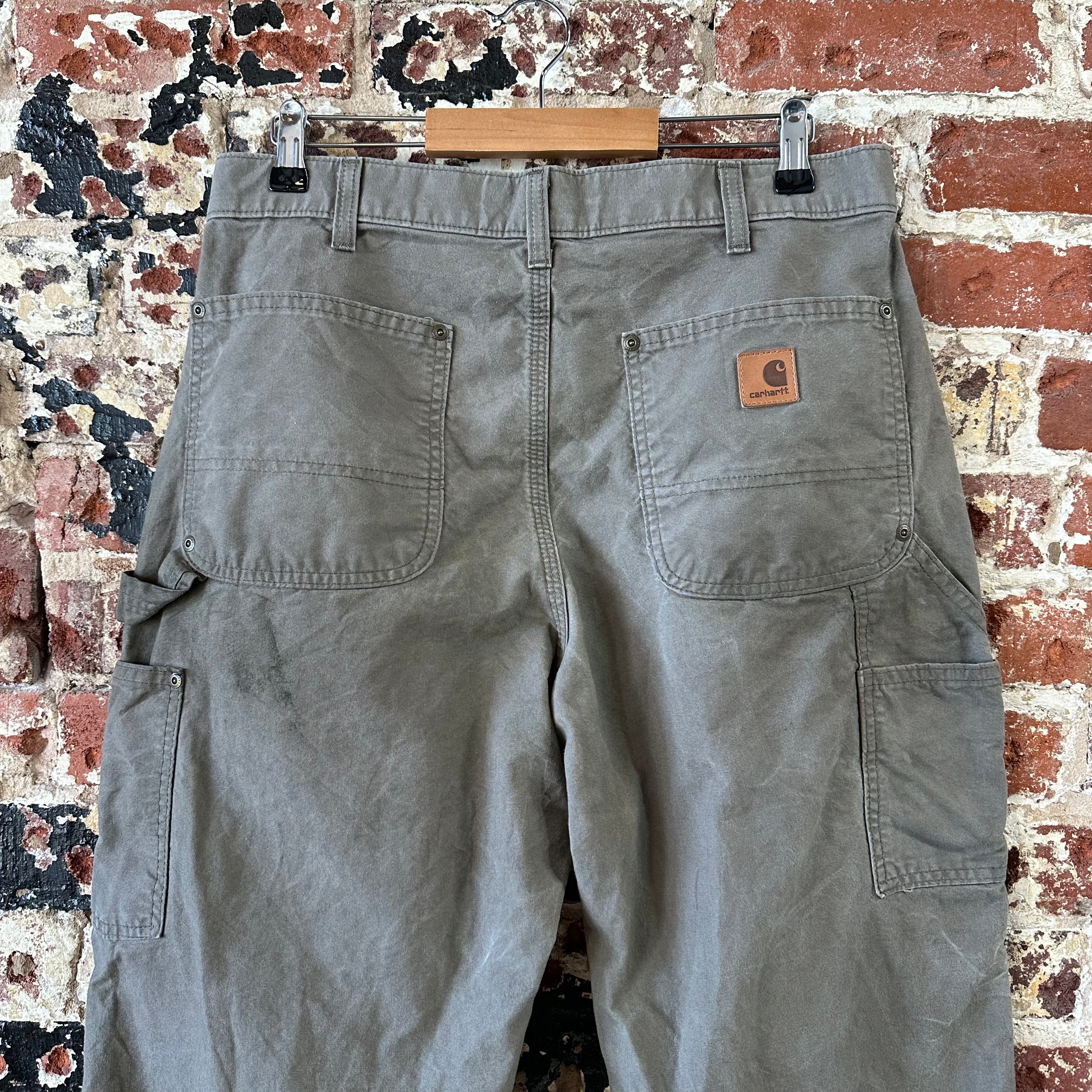 Carhartt Mens 34x32 Light Brown Double Knee Pants