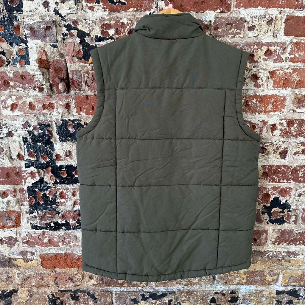 RM Williams Vest Mens SMALL Green Puffer Sleeveless Full Zip winter warm Size S