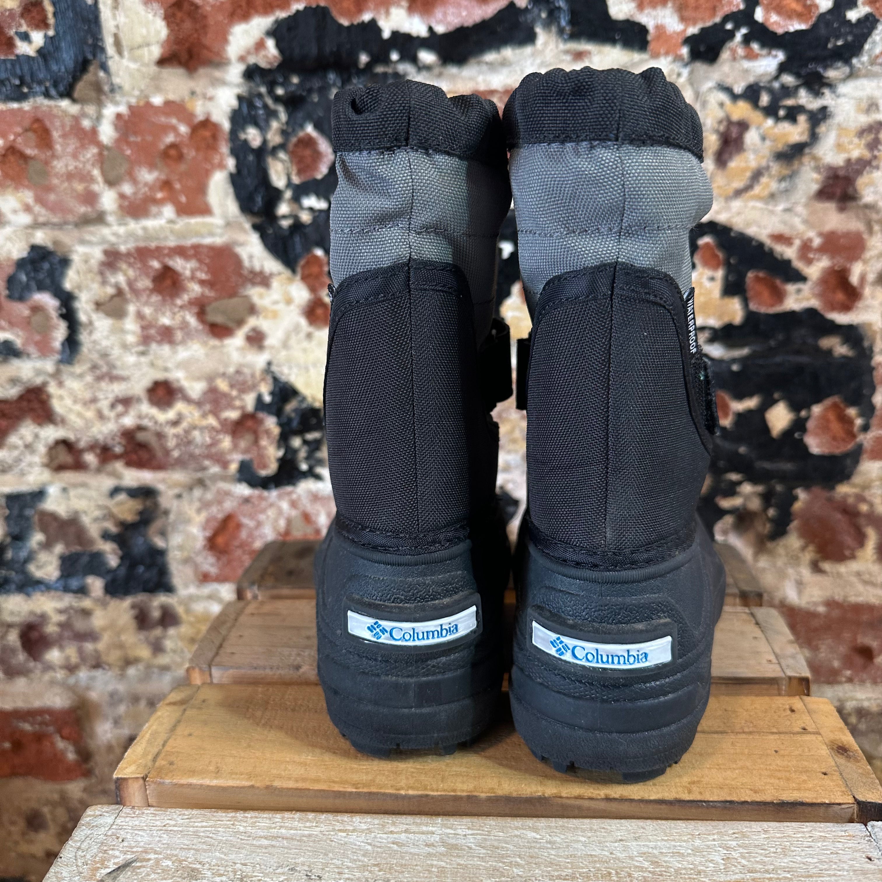 Columbia Snow Winter Boots Youth Little Kids 6 Gray Black Waterproof