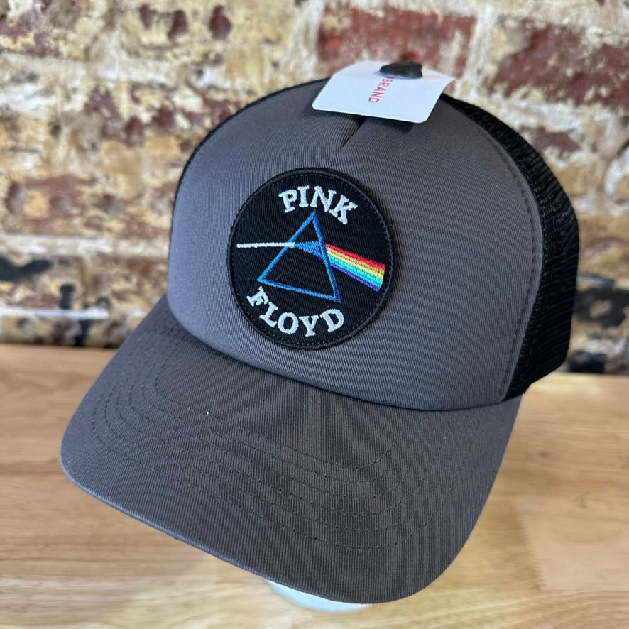 Lucky Brand Pink Floyd Dark Side of the Moon Trucker Hat Grey Black Snapback New