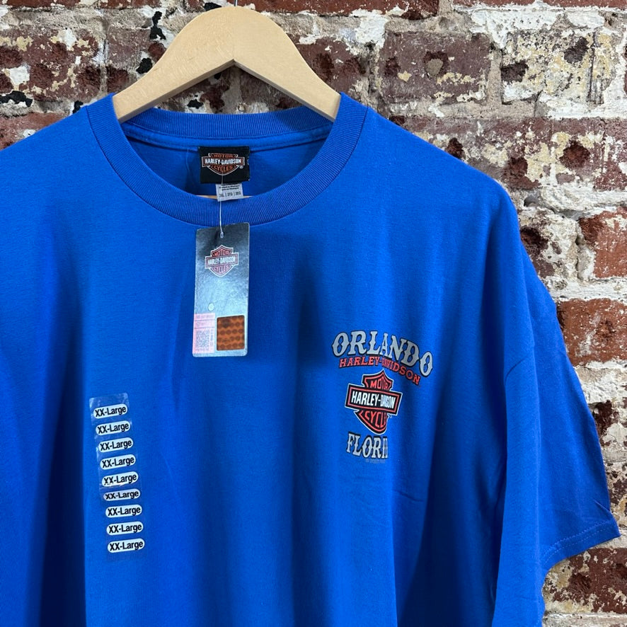 Harley Davidson Men's 2XL Short Sleeve Blue T-Shirt NEW