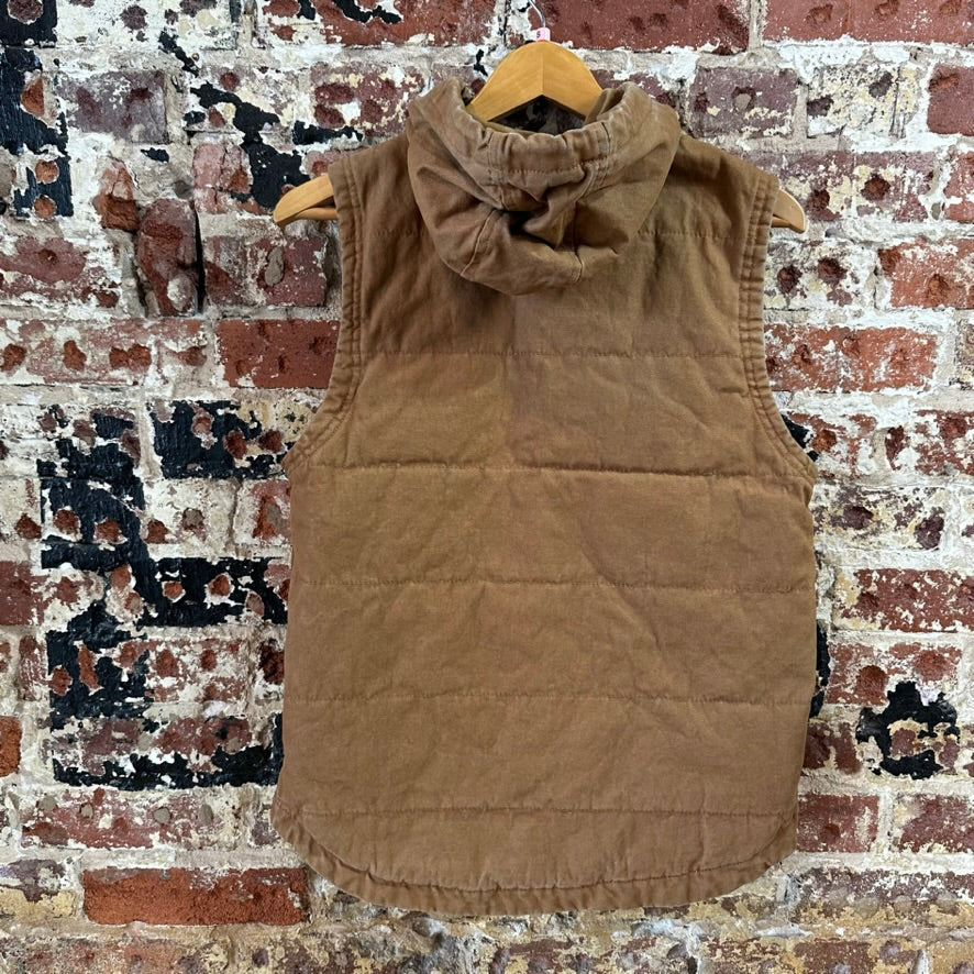 Wrangler Mens Small Hooded Brown Vest