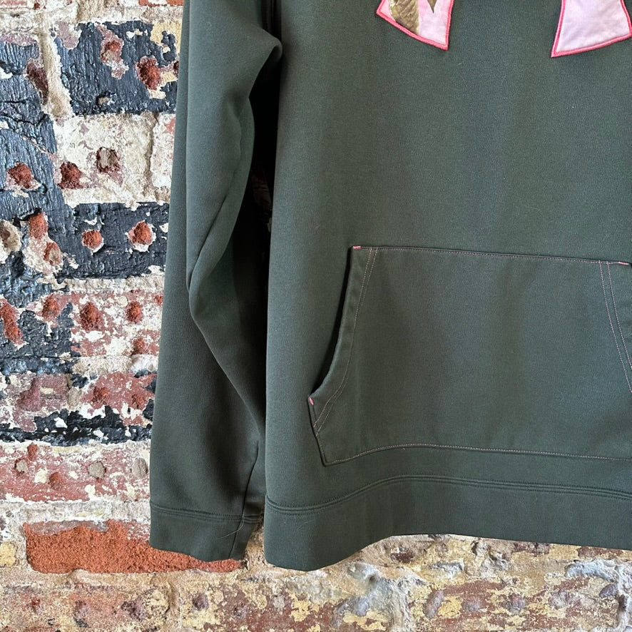 Under Armour Hoodie Womens Large Long Sleeve Pullover Green Camo Logo
