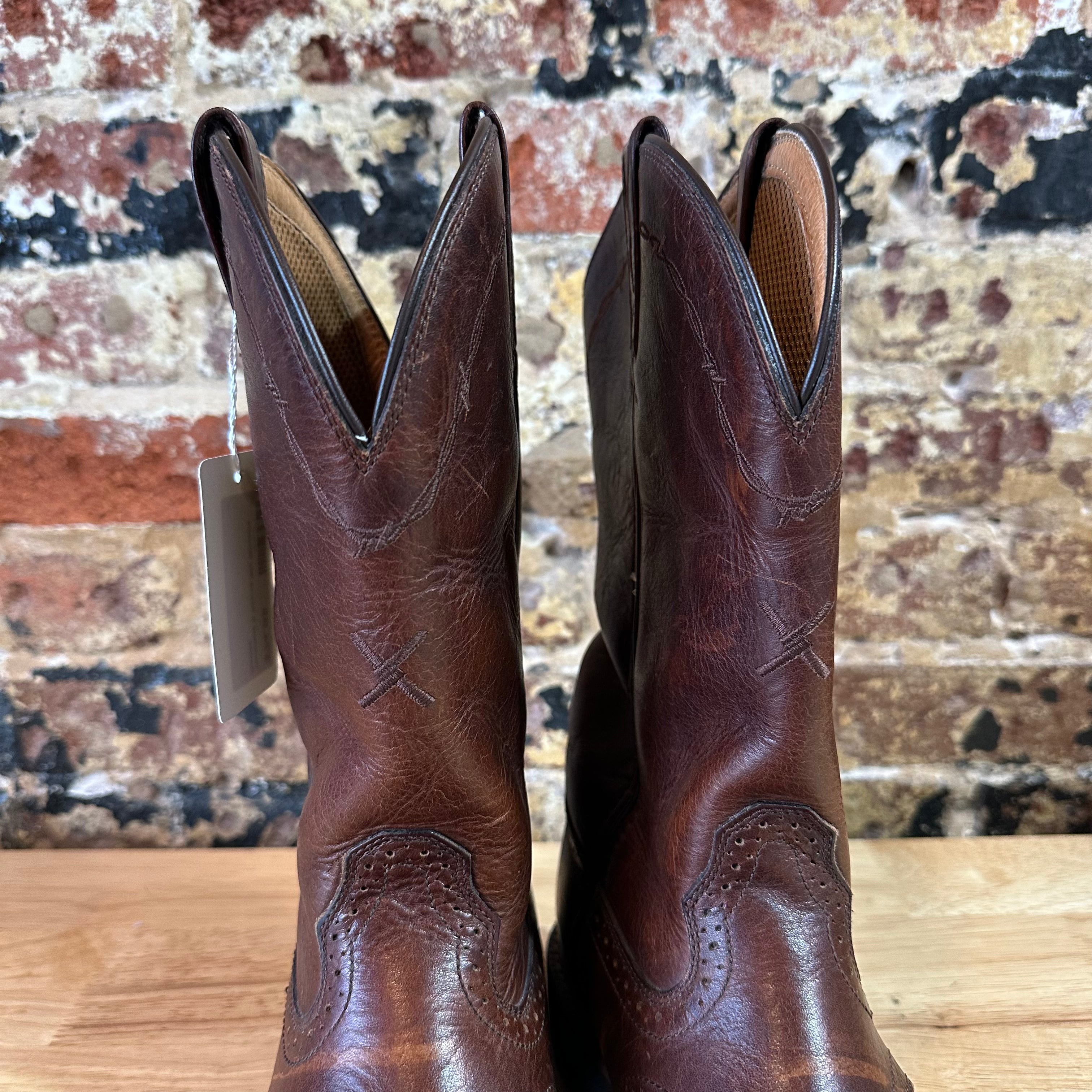 Twister Brown Leather Western Cowboy Boots Mens 9D