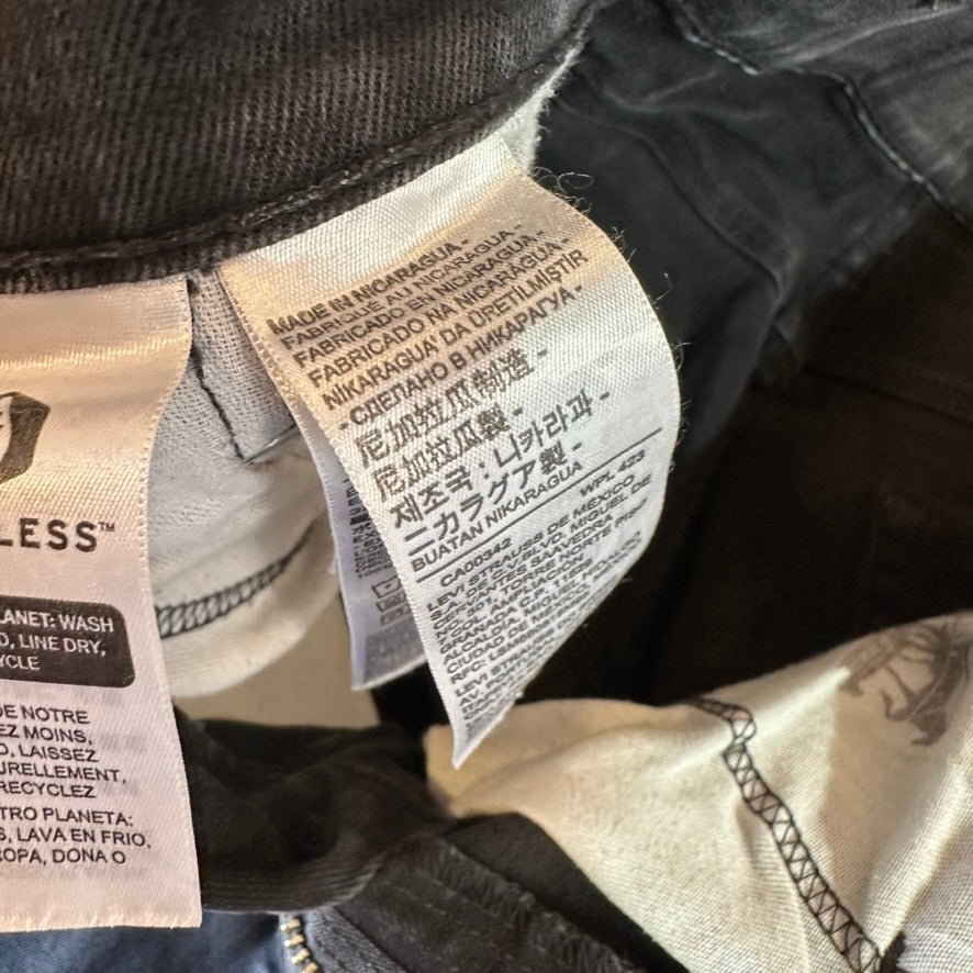 Levis 512 Slim Tapered Jeans Mens 31x30 Black (measures 34x28.5)