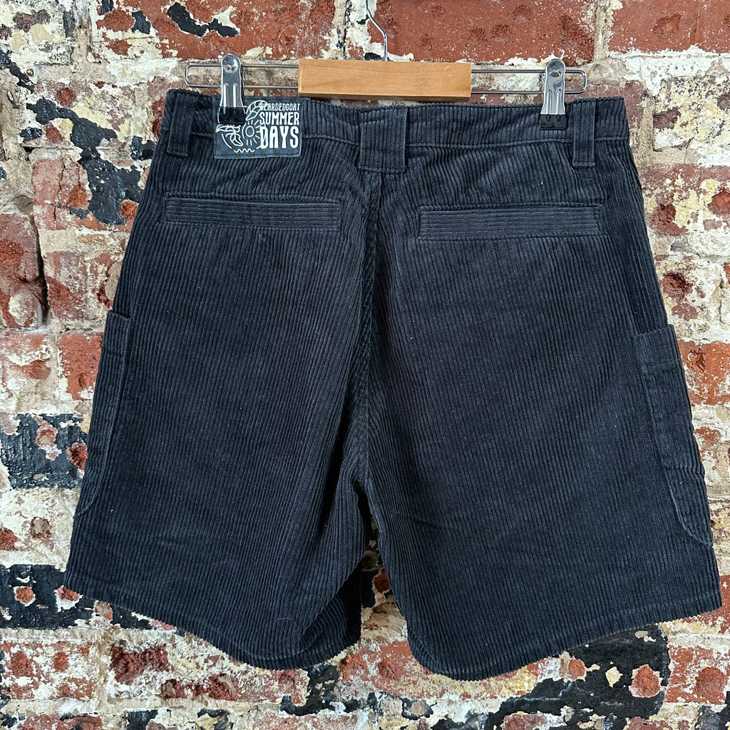 Bearded Goat Mens 28 Black Corduroy Shorts