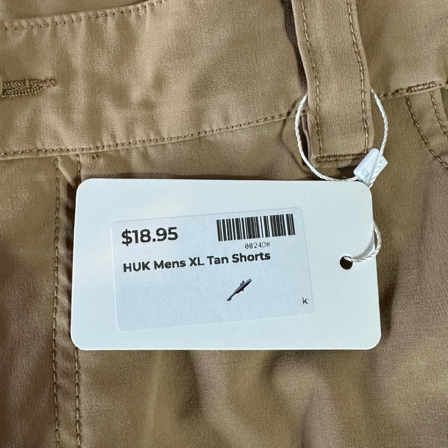 HUK Fishing Shorts Mens XL 39" waist Tan Fishing Outdoor Hiking 10" inseam