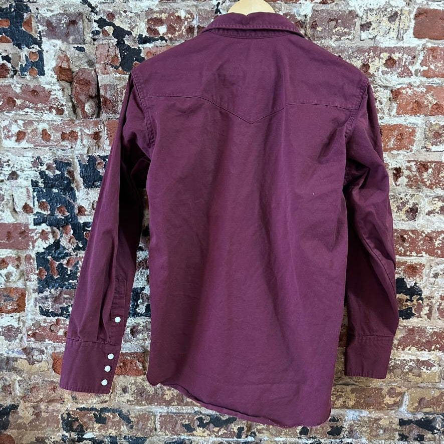Wrangler Button Up Shirt Mens Medium Western Long Sleeve Purple
