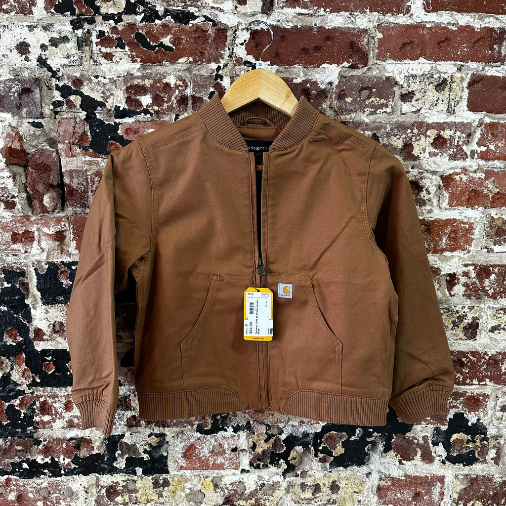 Carhartt Jacket Youth Girls XS (6) Rugged Flex Canvas Bomber Coat NEW Brown