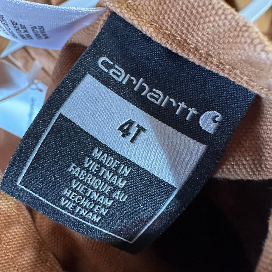 Carhartt Overalls Canvas Brown toddler boys 4T Bibs