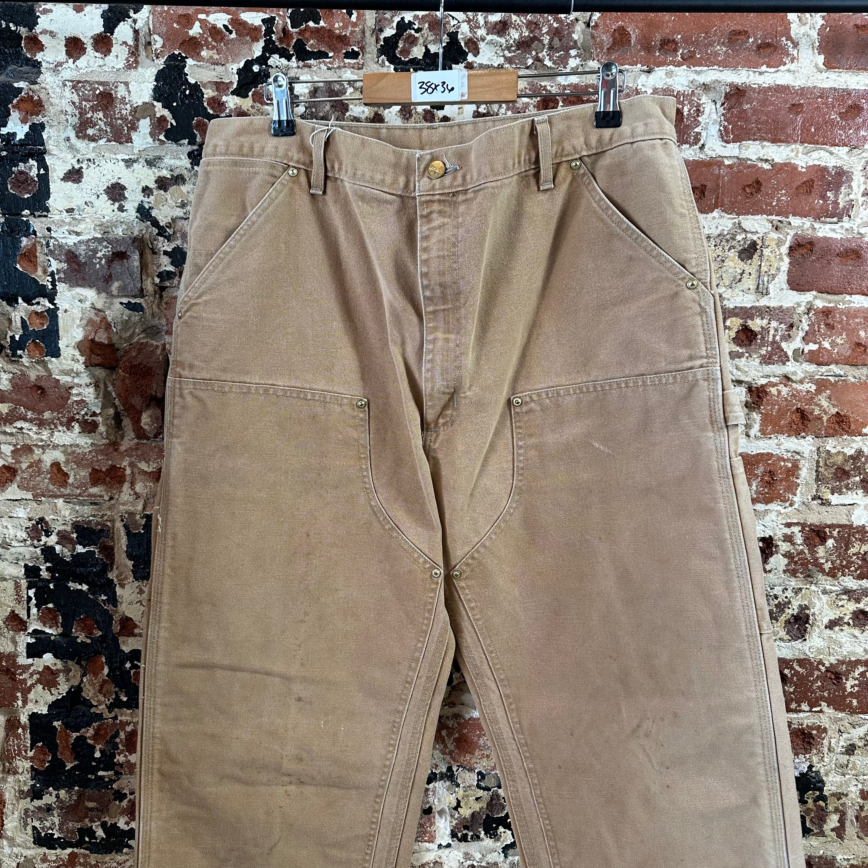 VTG Carhartt B01 BRN Mens 38x36 Double Knee Pants